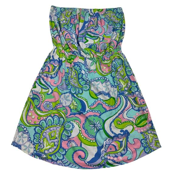 Lilly Pulitzer Lightweight Cotton Strapless Dress Swim Coverup Women's Size L - Picture 1 of 5